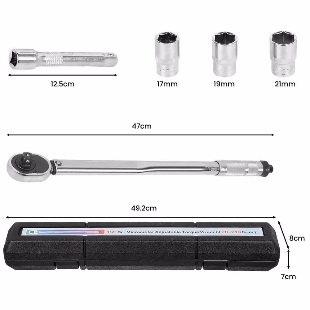 Nordara 1/2 inch Drive Click Wrench Ratcheting in Silver – 5