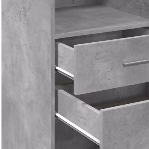 vidaXL Modern Highboard in Matt Grey MDF, W/D/H: 50 x 42.5 x 124 cm – 3