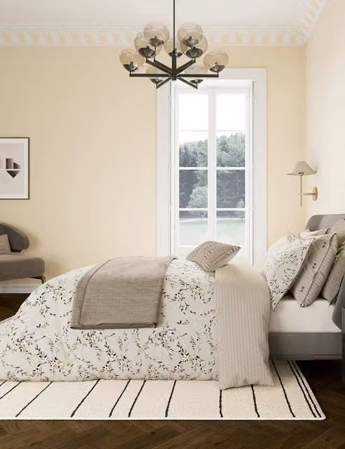 Bedeck of Belfast Rana Reversible Floral Pure Cotton Bedding Set, Cream Mix, W: 180 cm x L: 200 cm