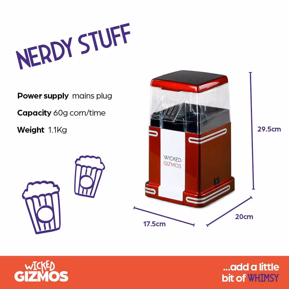 Wicked Gizmos Hot Air Popcorn Maker in Red – 5
