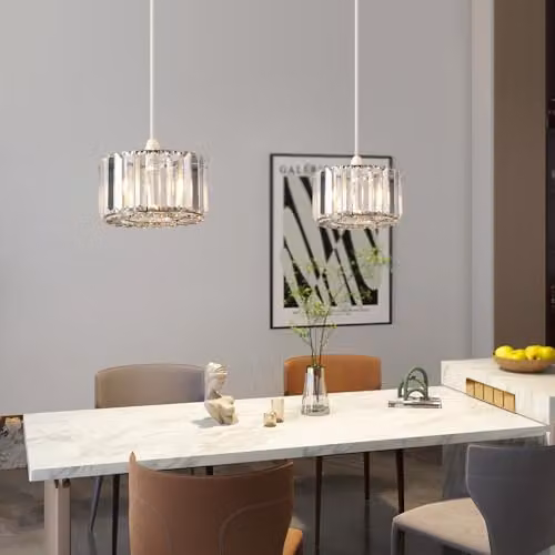 Harper Living Modern Chrome Easy Fit Cylinder Pendant Shade, Diameter: 23 cm – 2