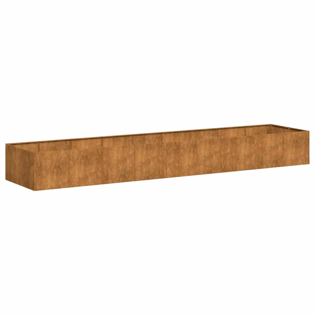 Berkfield Home Rusty Weathering Steel Planter in Brown and Multicolour, W/D/H: 360 x 80 x 40 cm – 2