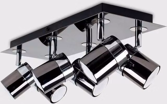 SPETLEK Adjustable 6 Way Ceiling Spotlight with 6 Warm White LEDs in Black