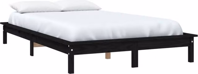Berkfield Home Beautiful Super King Size Bed Frame in Black Solid Pine Wood, W/D/H: 180 x 200 cm – 1