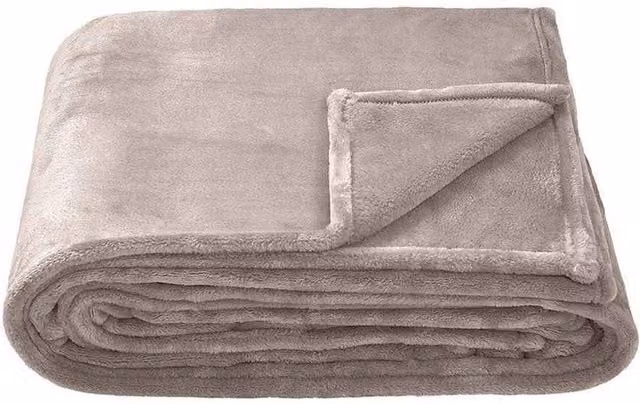Brand Lab Plain Silver Grey Fluffy Fleece Blanket – 1