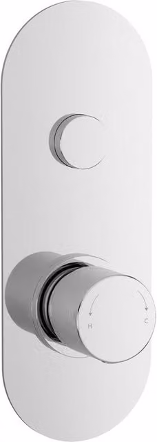 Balterley Round Push Button Exposed 1 Outlet Shower Valve in Chrome Silver Finish