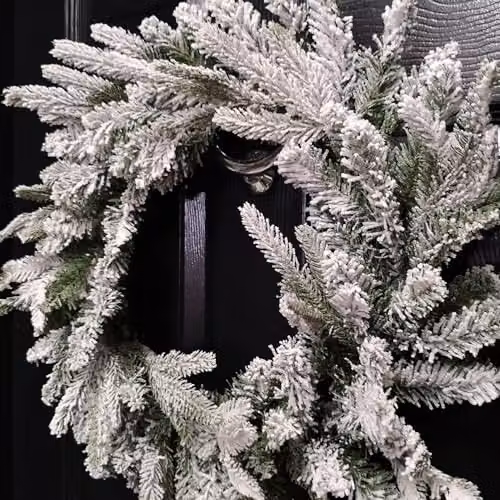 Samuel ALEXANDER 45cm Snow Flocked Green Christmas Wreath – 3