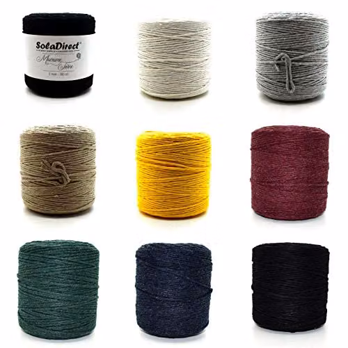 SolaDirect Premium Green Macrame Cord, 300 m of 2 mm Thick Natural Cotton Thread Yarn for DIY Crafts and Home Decoration – 3