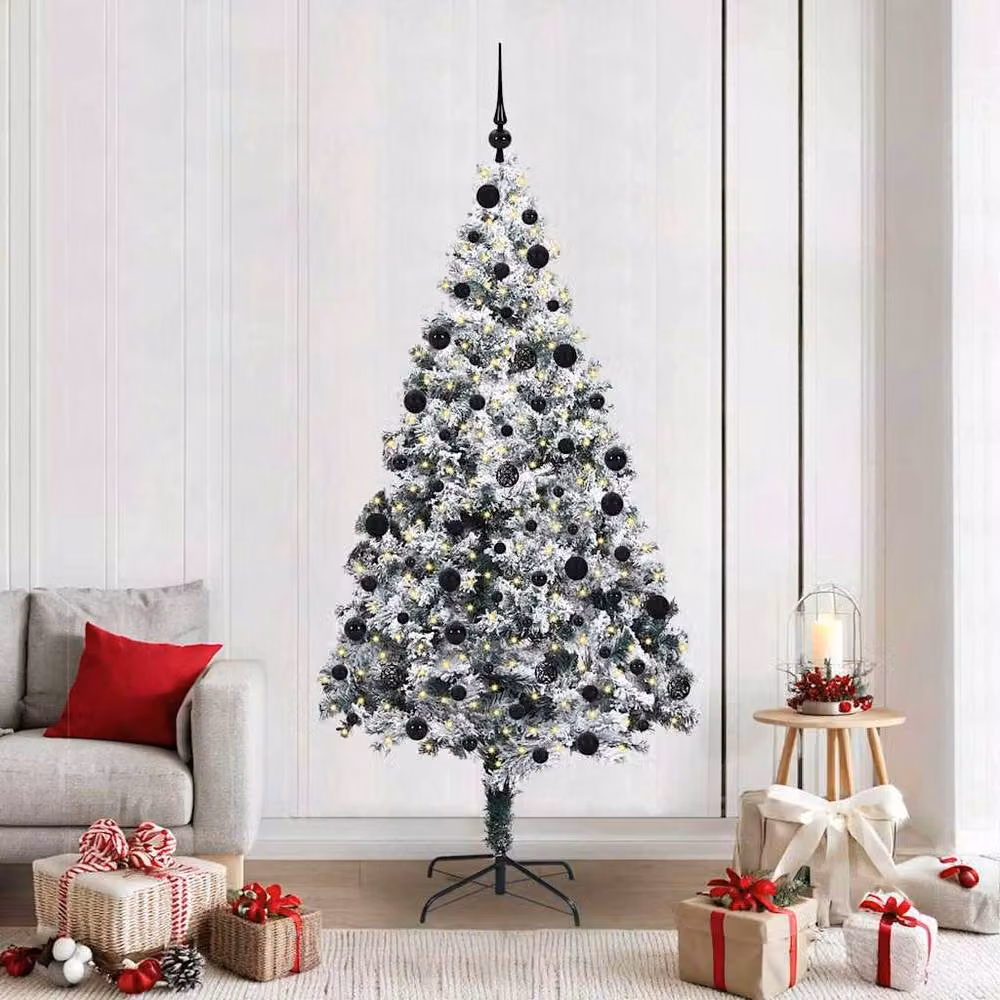 Berkfield Home Green Artificial Christmas Tree with 300 LEDs and Stand, Height: 210 cm – 2