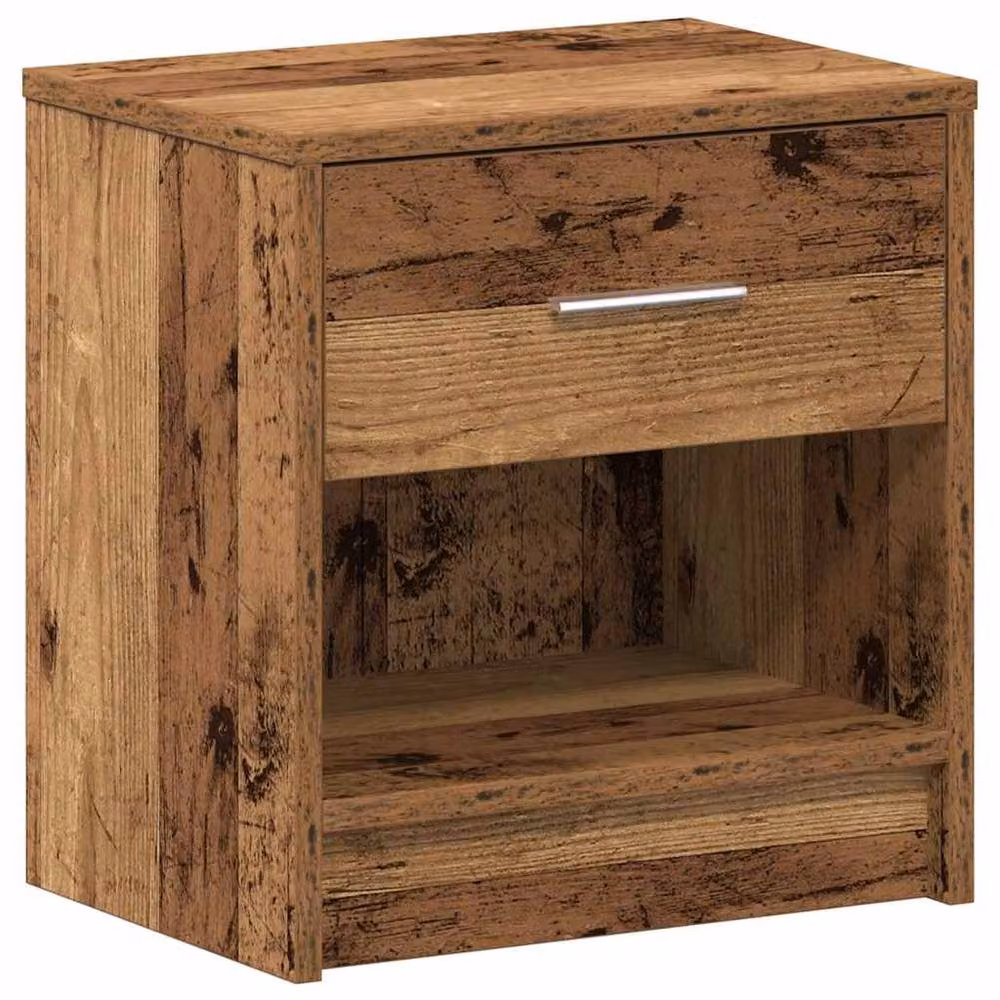Berkfield Home Bedside Cabinet with Drawer in Old Wood Grey, W/D/H: 39 x 28 x 41 cm – 2