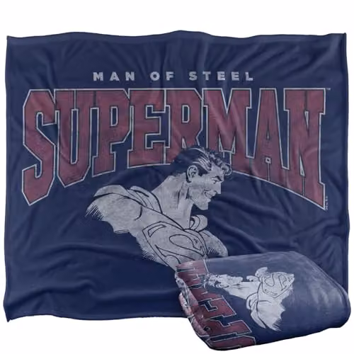 Warner Bros. Superman Super College Silky Touch Super Soft Fleece Throw Blanket, Multicolour, W/D/H: 152.0 x 127.0 x 127.0 cm – 1