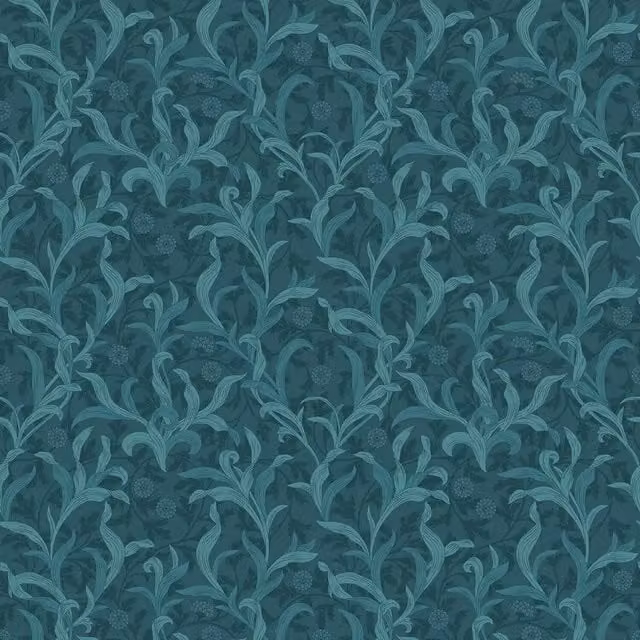 I Love Wallpaper Antique Botanical Floral Wallpaper in Petrol Teal