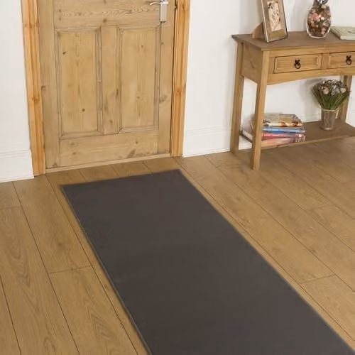 runrug Plain Light Grey Hallway Runner Rug, W/D/H: 120 x 180 x 0.9 cm
