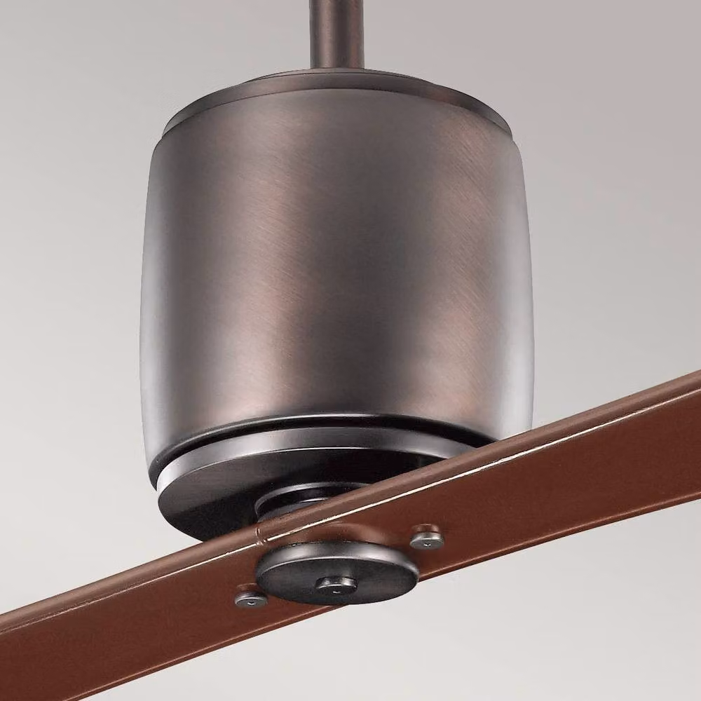 Netlighting Ferron 2 Blade Ceiling Fan with Remote Control, Oil Brushed Bronze and Brown, 152 cm – 2