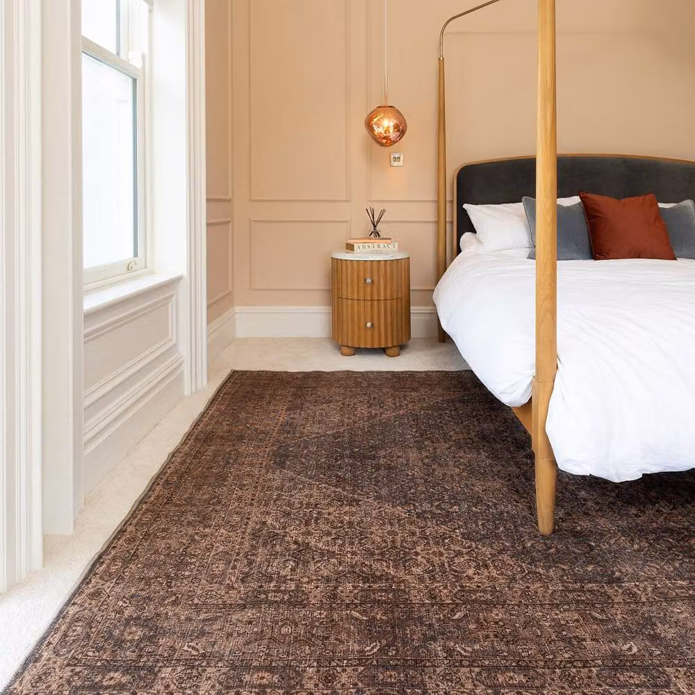Kukoon Vintage Distressed Soft Pile Area Rug in Beige and Brown, W/D/H: 60 x 240 cm – 2