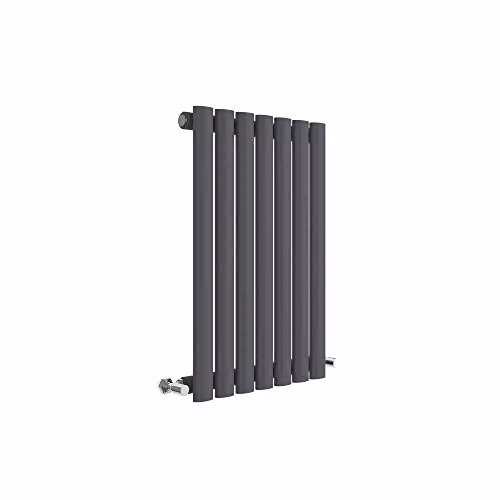 Nuie HLA37 Revive Modern Wall Mount Designer Horizontal Single Panel Radiator, Anthracite, W: 60 cm, H: 41.2 cm, D: 5.5 cm