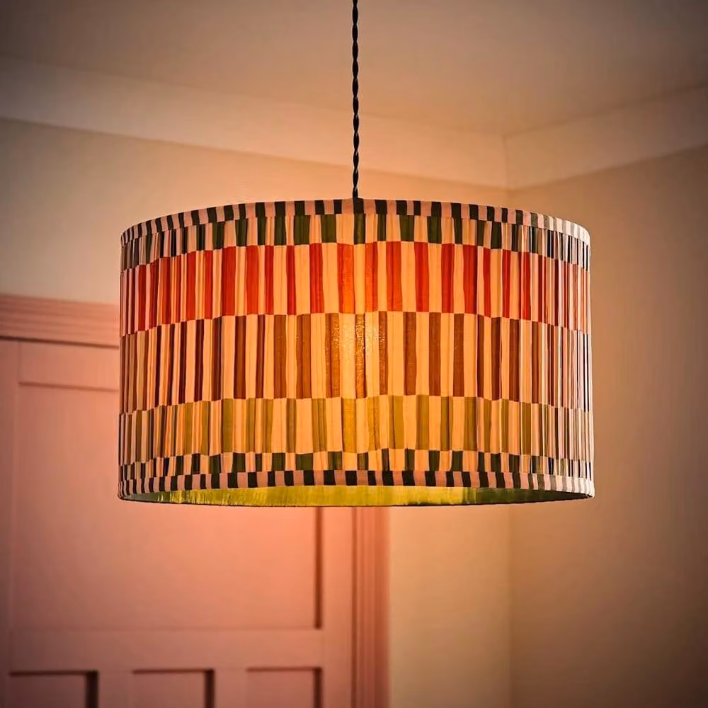 SPETLEK Multicolour Fabric Cylinder Ceiling Lamp Shade with LED Compatibility – 2