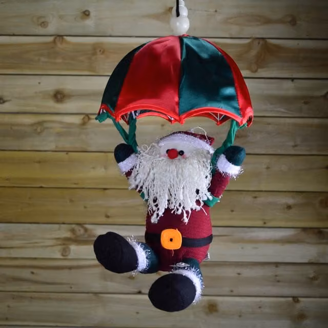 Samuel Alexander 45cm Premier Animated and Musical Parachuting Santa Christmas Character in Multicolour