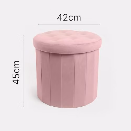 OHS Cube Ottoman Storage Box in Matte Pink Velvet, W/D/H: 40 x 40 x 40 cm – 2