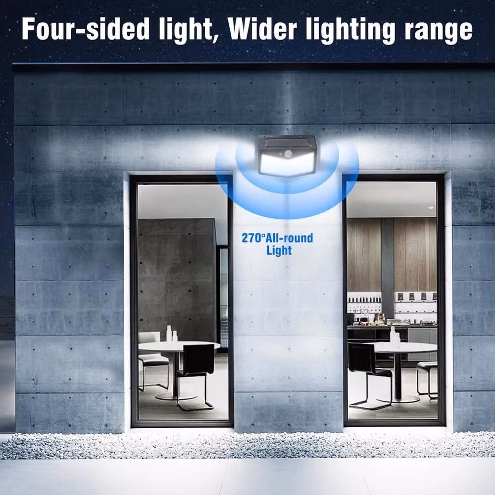 FLAVORA 212 LED Solar Wall Lights with PIR Motion Sensor in Black – 5