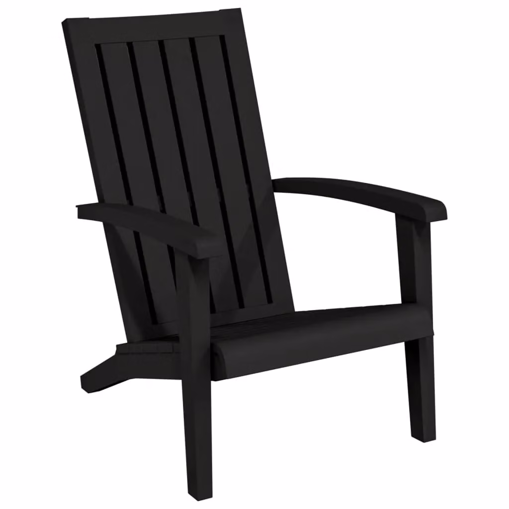 Berkfield Home Garden Adirondack Chair in Black Polypropylene – 2