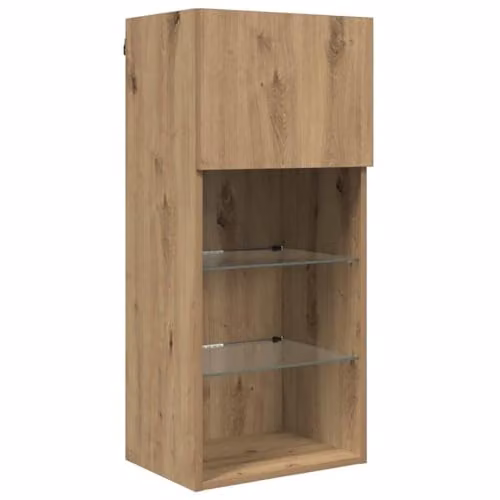 vidaXL Modern 5-Piece TV Wall Unit with Integrated LED Lighting in Artisan Oak Brown, W/D/H: 180 x 40.5 x 55.6 cm – 4