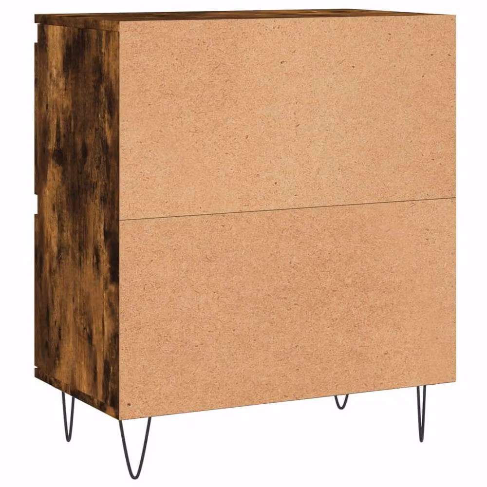 Berkfield Home Set of 2 Smoked Oak Industrial Sideboards in Brown, Engineered Wood and Metal – 6