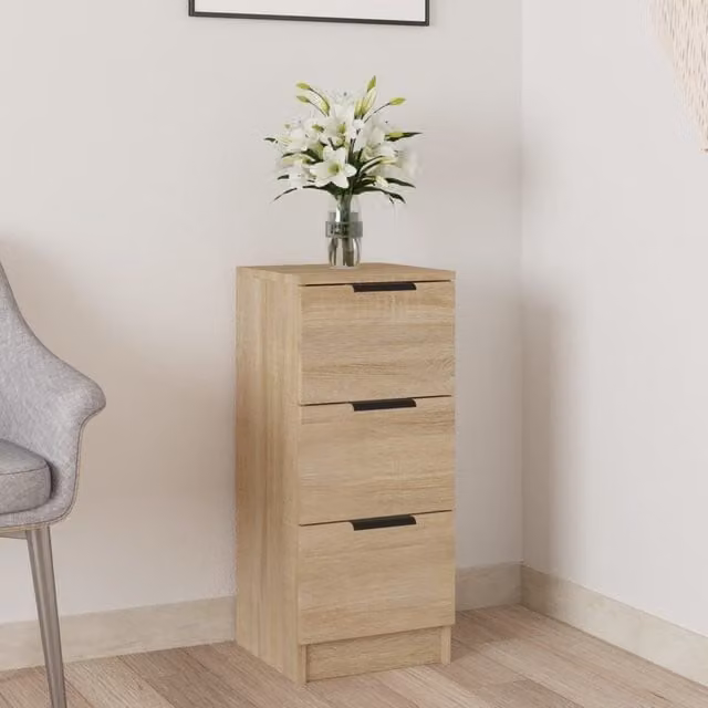 Berkfield Home Sonoma Oak Sideboard in Brown, W/D/H: 30 x 30 x 70 cm