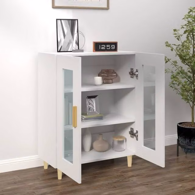 Berkfield Home White Matt Sideboard W/D/H: 69.5 x 34 x 90 cm
