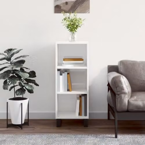 vidaXL Glossy White Sideboard in MDF, W/D/H: 34.5 x 32.5 x 90 cm
