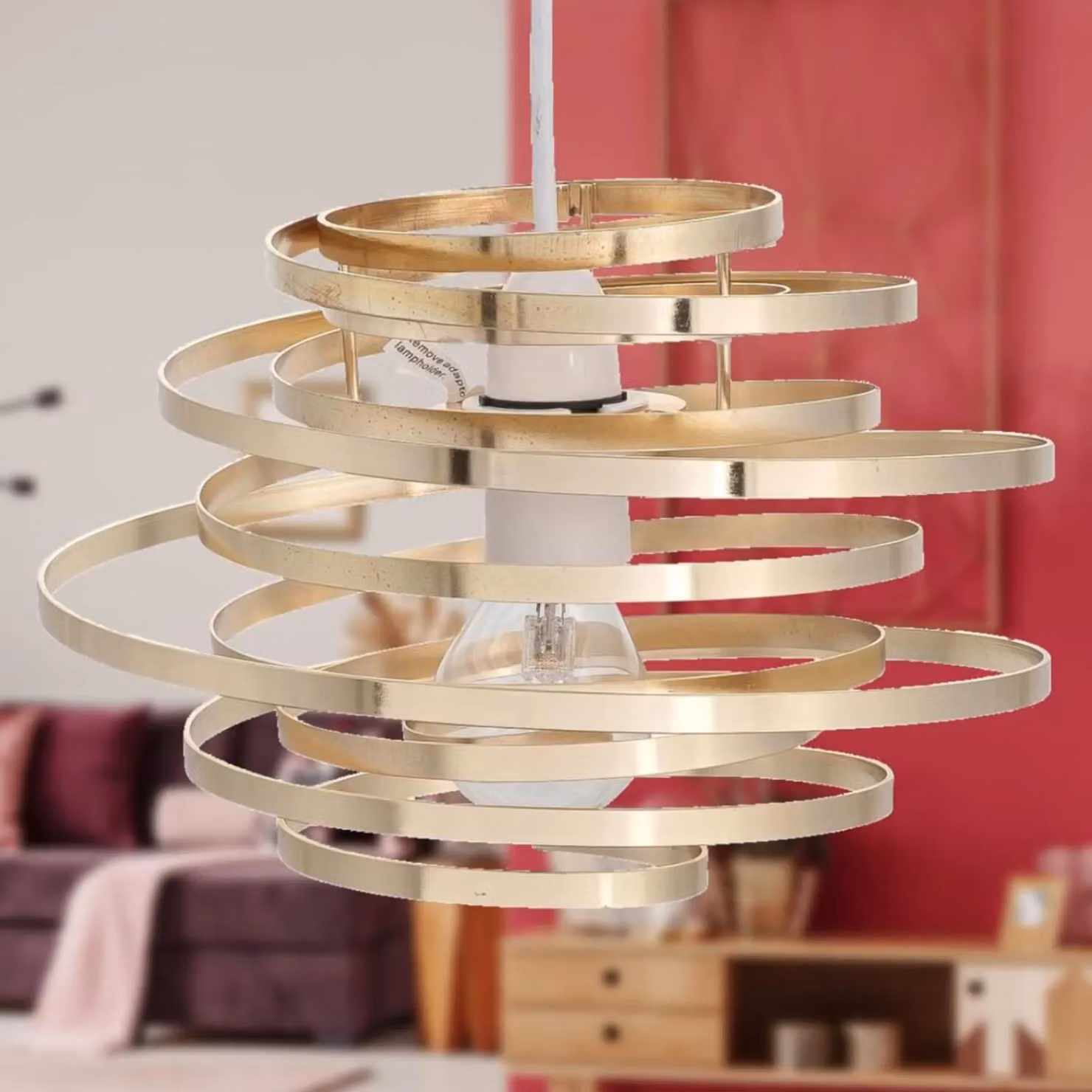 First Choice Lighting Set of 2 Gold Metal Swirl Easy Fit Light Shades – 2