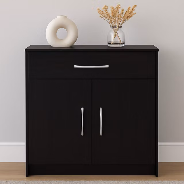 Home Treats Modern Black Wooden Cabinet