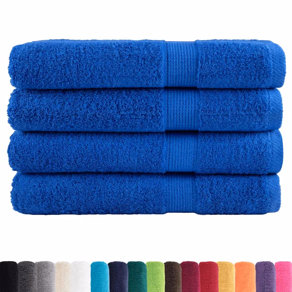 Berkfield Home SOLUND Premium Cotton Terry Towel Set, 4 Pieces, Blue, W: 100 cm x L: 200 cm, 600gsm – 2