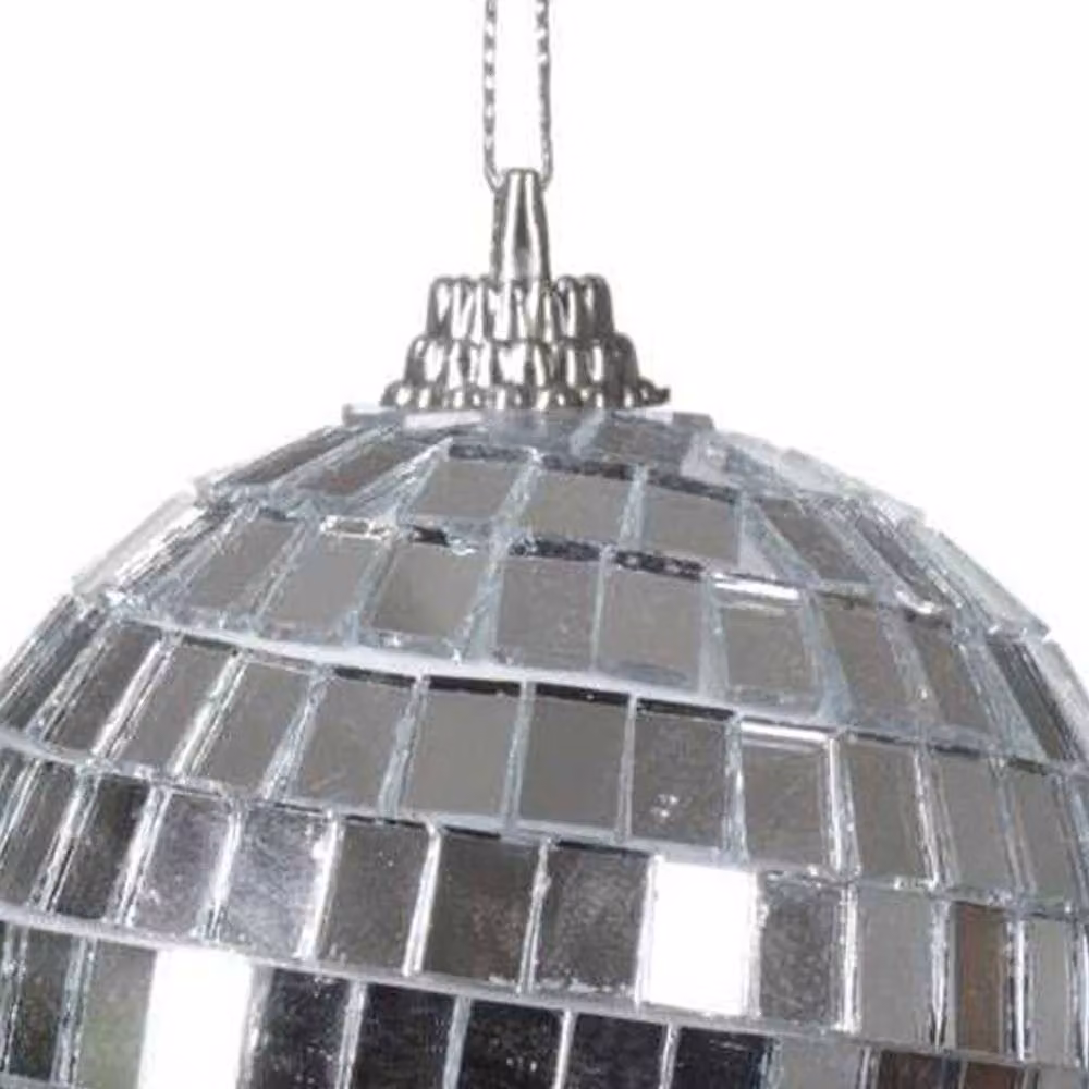 Kaemingk Silver Abstract Foam Mirrored Christmas Bauble – 3