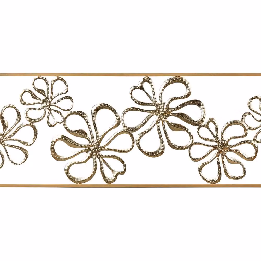 Wyld and Coco Gold Metal Floral Wall Decor, W 90 cm x H 31 cm – 2