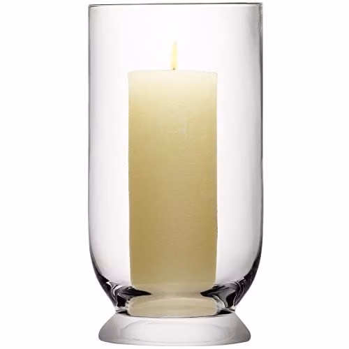 LSA International Terrace Glass Tealight Lantern, Transparent, H 30 cm x W 15.24 cm x D 15.24 cm
