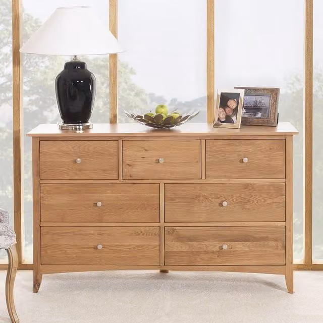 Edward Hopper 7 Drawer Chest in Golden Oak