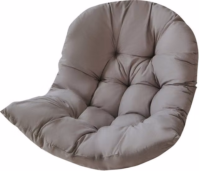 Kidkid Round Outdoor Hanging Egg Chair Cushion in Grey Polyester