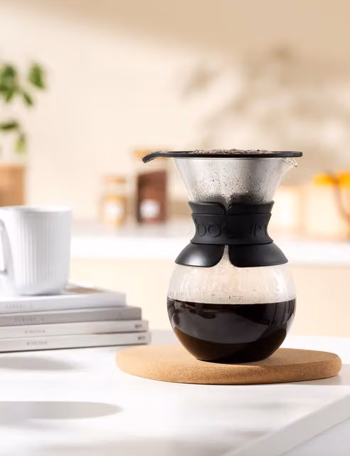 Bodum Pour Over Coffee Maker in Transparent Multicolour with Glass and Stainless Steel