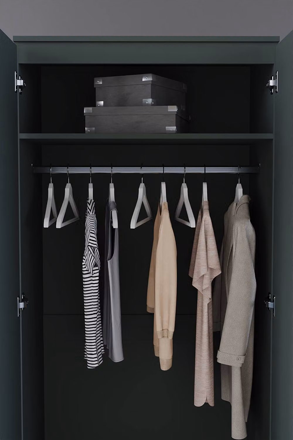 HD Designs Riano 2 Door Wardrobe in Matt Green MDF – 3