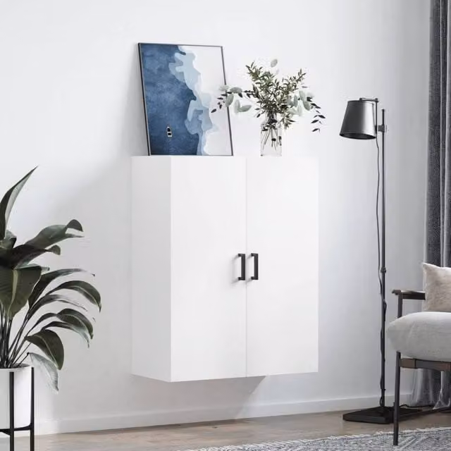 Berkfield Home Wall Mounted White Modern Cabinet W: 69.5 cm, D: 34 cm, H: 90 cm – 1