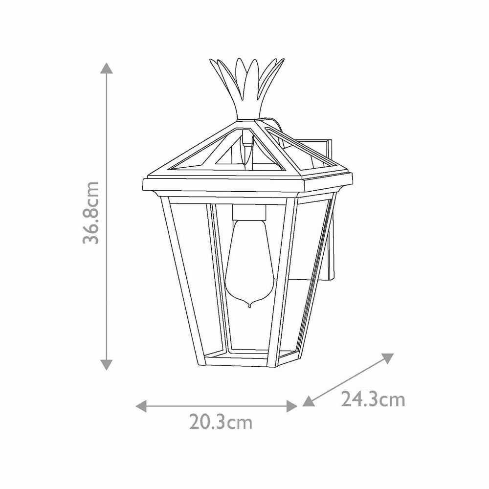 Netlighting Palma Small Black Outdoor Wall Lantern with Transparent Glass IP44 – 2
