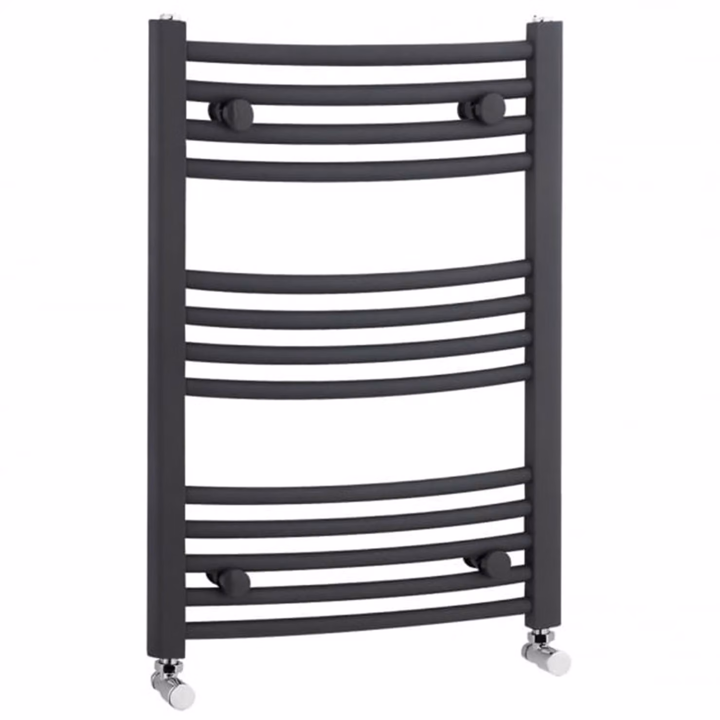 Royal Bathrooms Arno Curved Ladder Heated Towel Rail, Anthracite, H: 70 cm, W: 50 cm