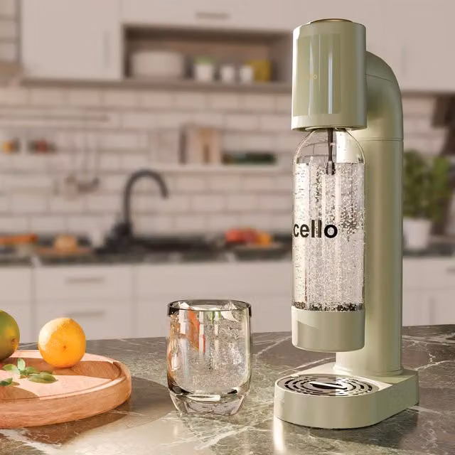 Cello Soda Maker with Gas Canister, Green