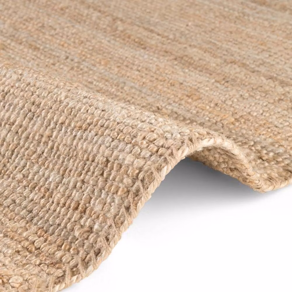 THE RUGS Handwoven Flatweave Jute Rug in Beige, W: 190 cm, L: 280 cm – 1