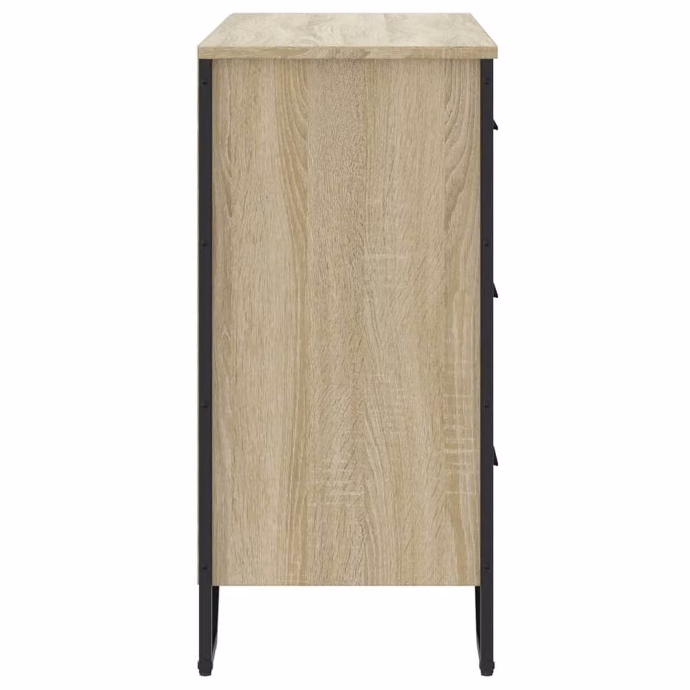 Berkfield Home Sonoma Oak Chest of Drawers in Light Oak, W/D/H: 91 x 35.5 x 74.5 cm – 3