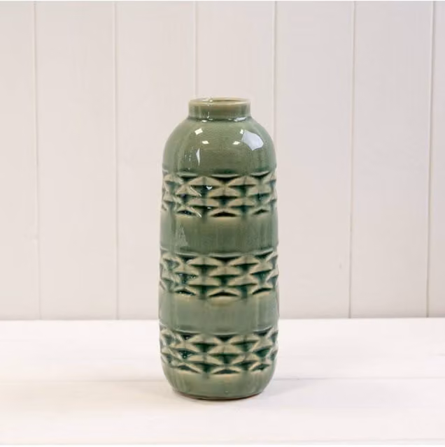 KDMD Green Charming Ceramic Vase in Pale Green