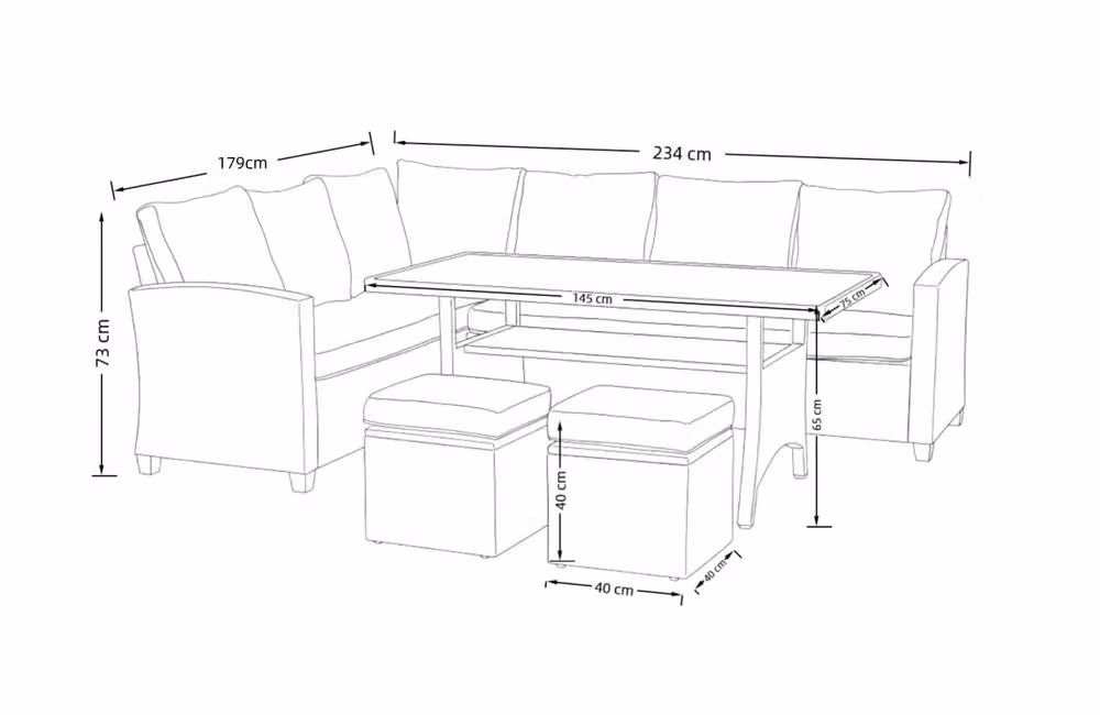 Outdoor Living The York 8 Seat Grey Rattan Corner Sofa Dining Set – 4
