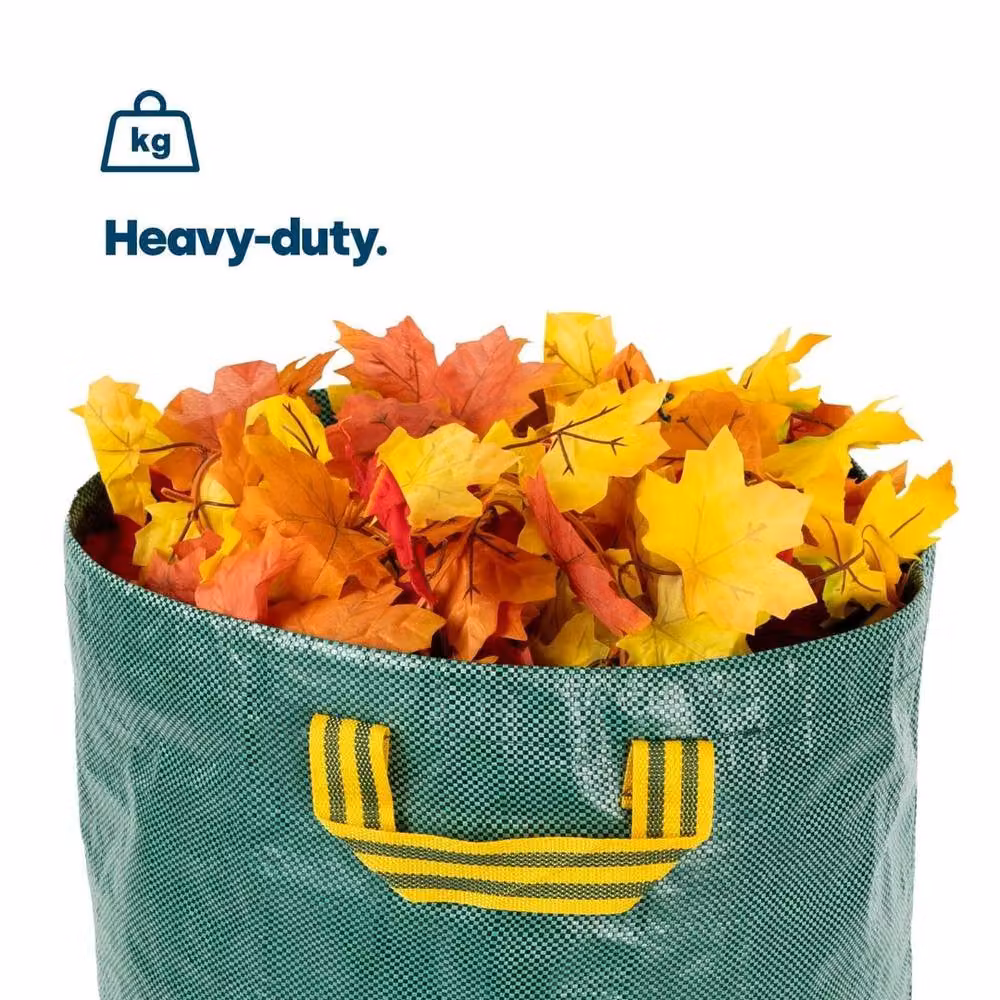 Kelvenix 2 Pack Heavy Duty Green Plastic Garden Waste Bags, 270L Capacity – 5