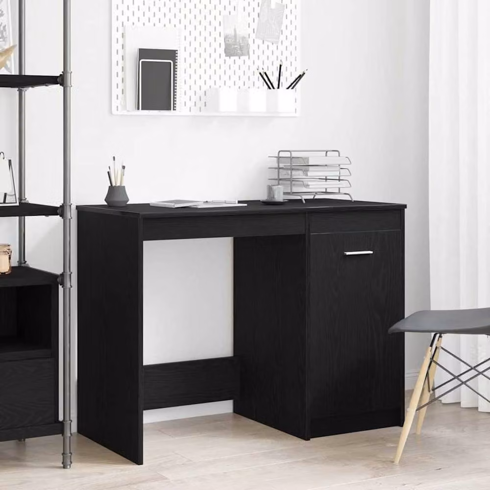 Berkfield Home Modern Writing Desk in Black Oak, W/D/H: 100 x 50 x 76 cm – 2